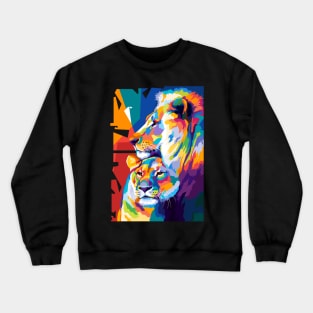 Animals Lion Wpap Art Crewneck Sweatshirt